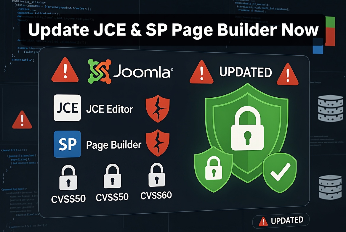 Joomla Security Vulnerabilities: Why Updating JCE Editor and SP Page Builder Is Critical